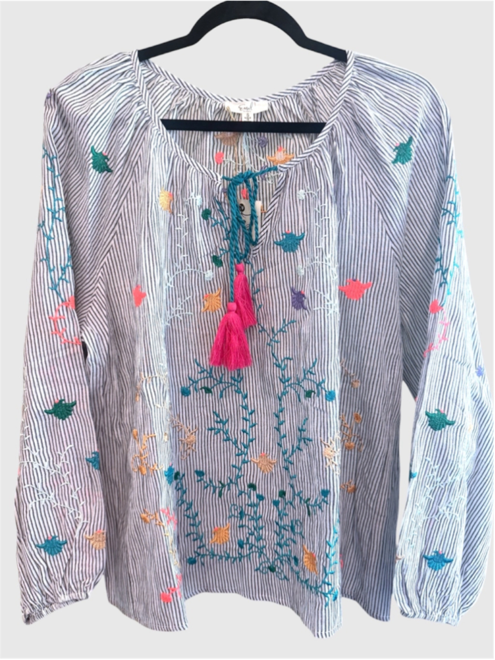 Women's Easel Cotton Embroidered Blouse Size S